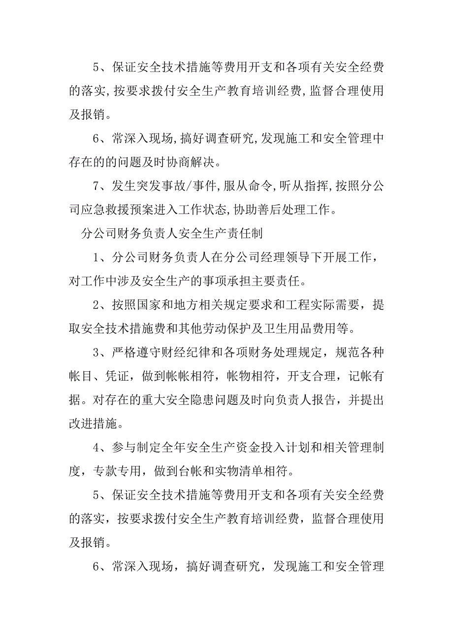 2024年财务负责安全生产责任制5篇_第3页