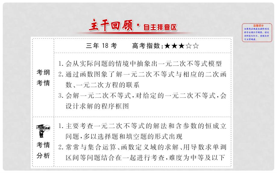 高考数学 6.2 一元二次不等式及其解法课件_第2页