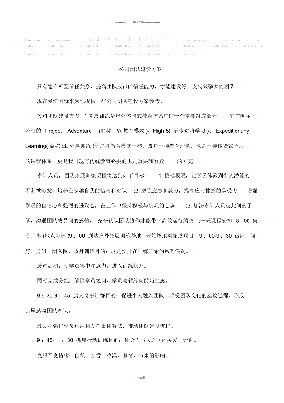 公司团队建设方案_第1页