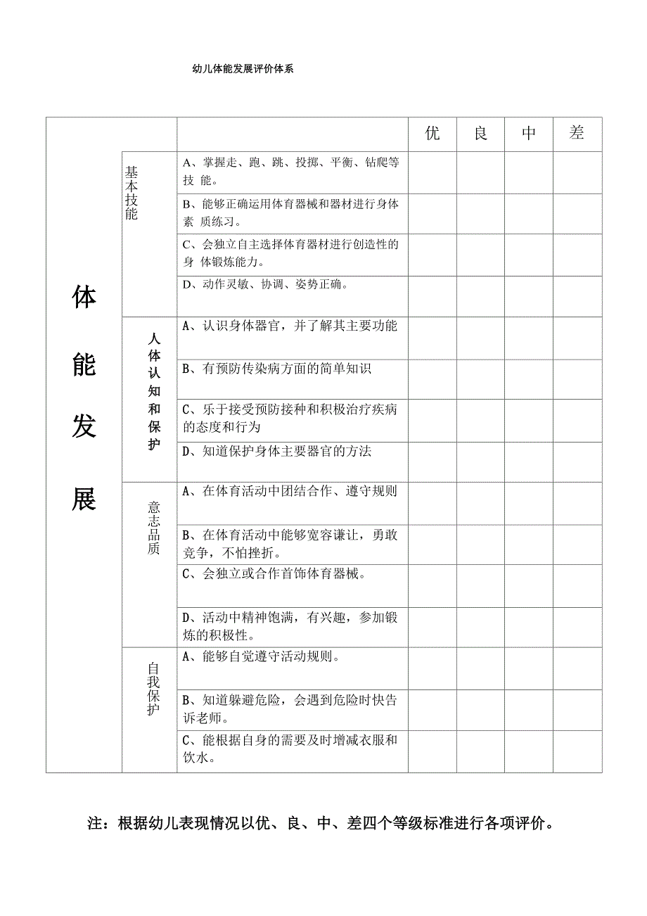 幼儿体能发展评价体系_第1页