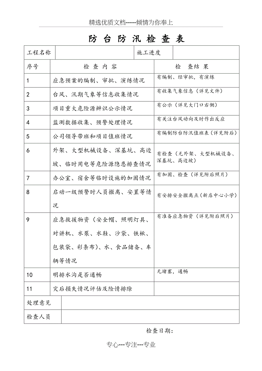 防台防汛检查表_第1页