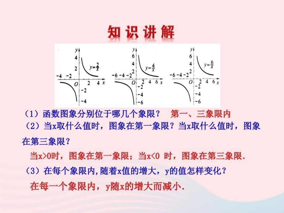 九年级数学下册 第1章反比例函数 1.2 反比例函数的图象与性质第2课时教学课件 湘教版_第5页