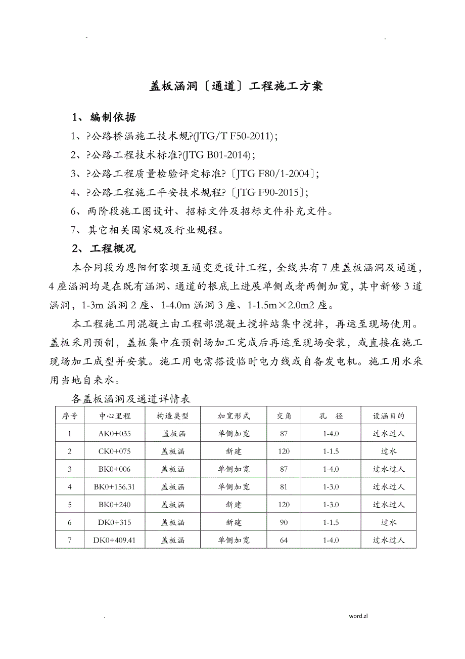 公路盖板涵洞通道施工组织设计_第3页