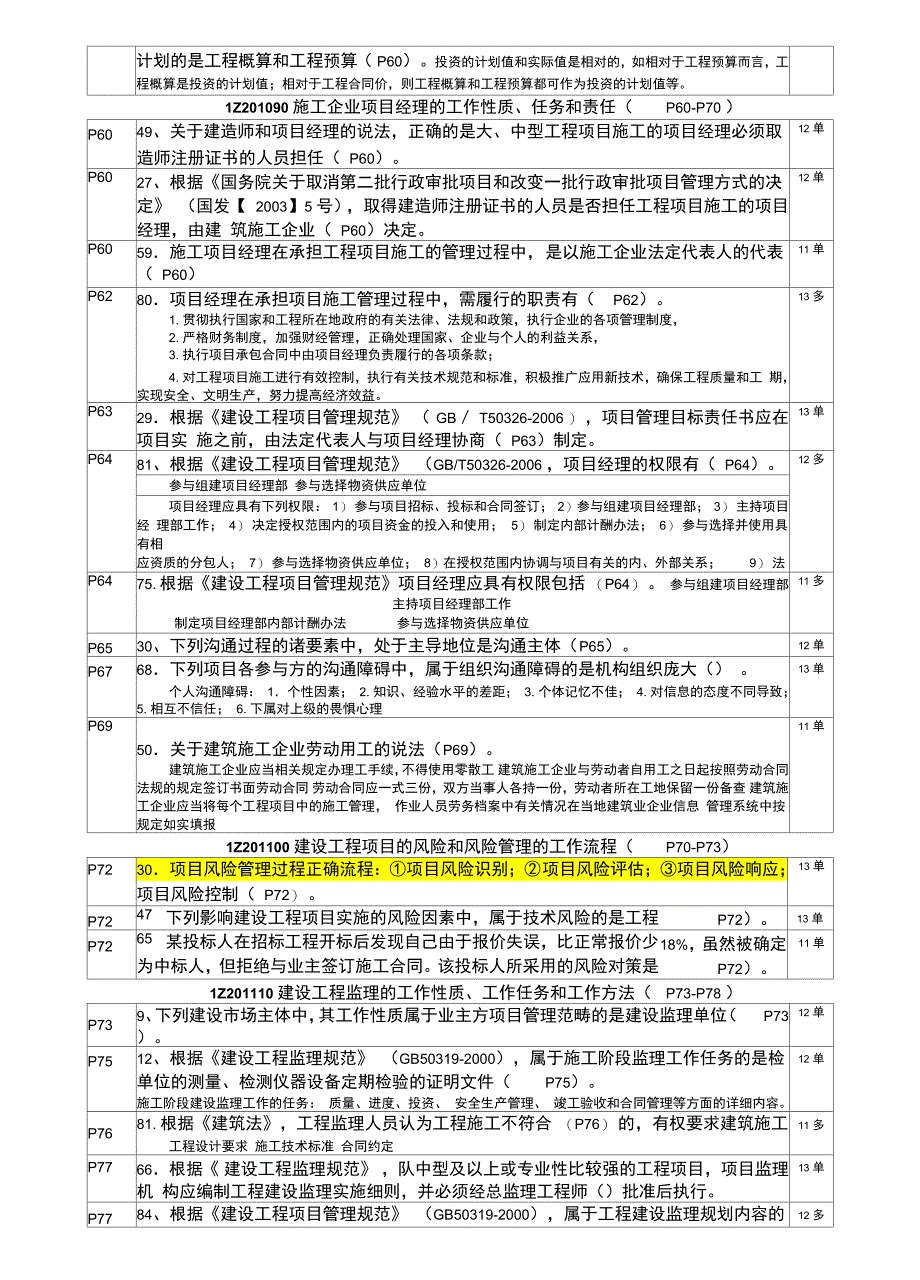 一建管理历年真题分章节_第4页