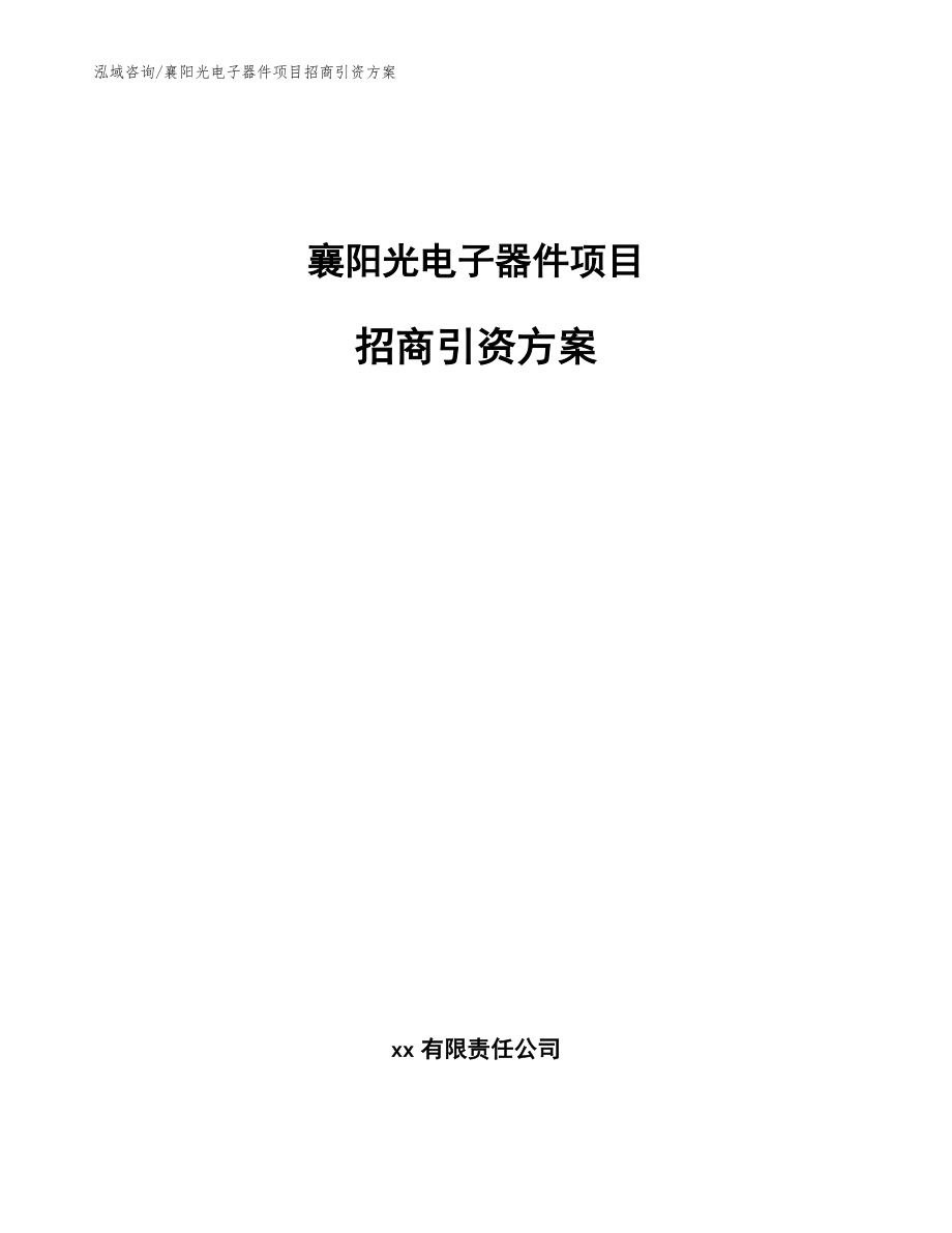 襄阳光电子器件项目招商引资方案模板范文_第1页