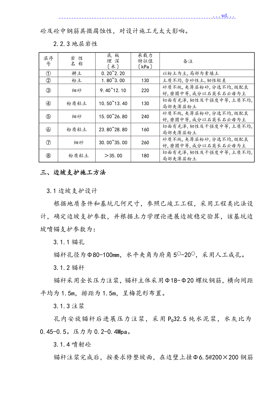 商业综合体建设工程边坡支护施工设计方案_第2页