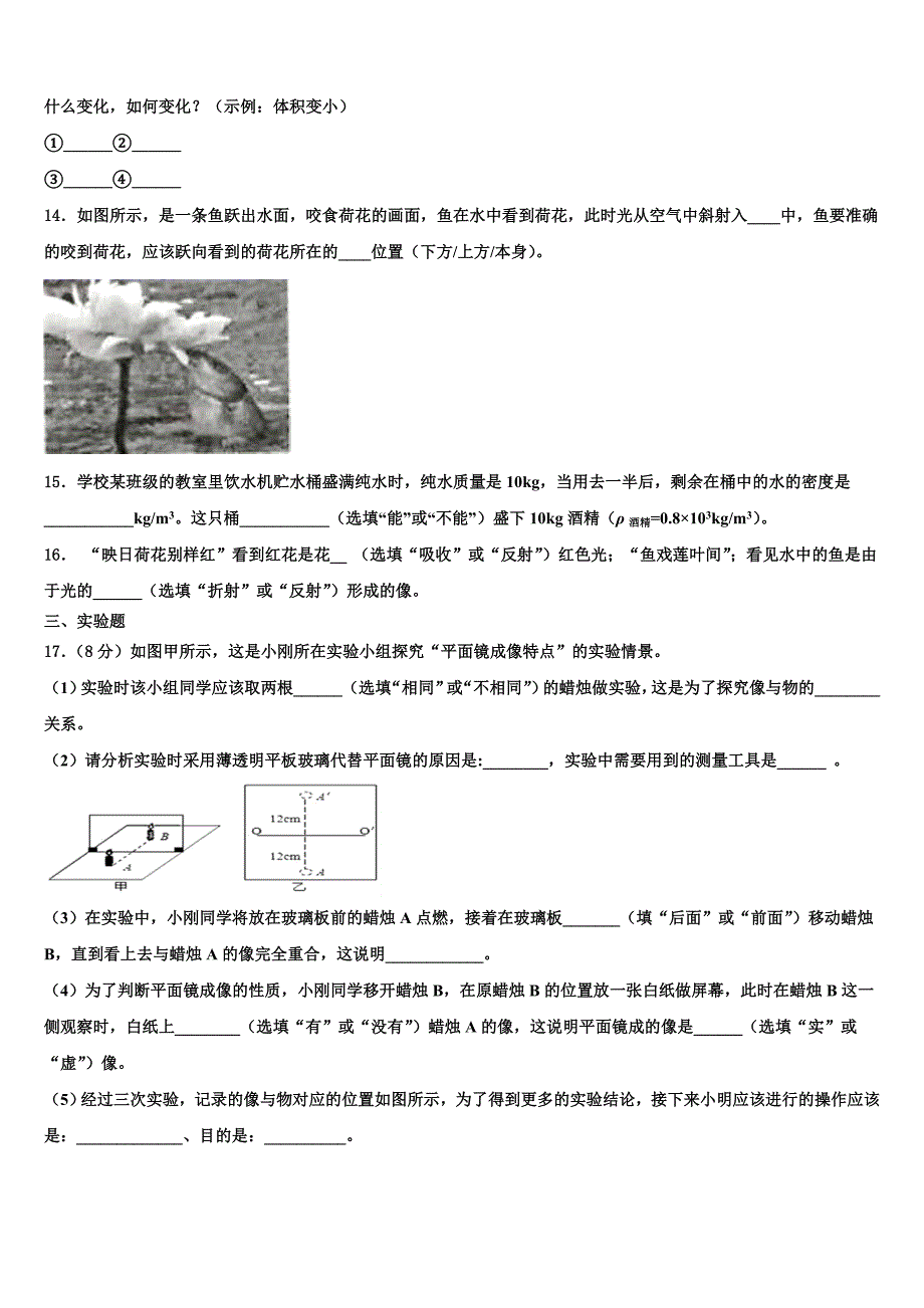 2023学年河北省丰宁满族自治县物理八年级第一学期期末调研模拟试题含解析.doc_第5页