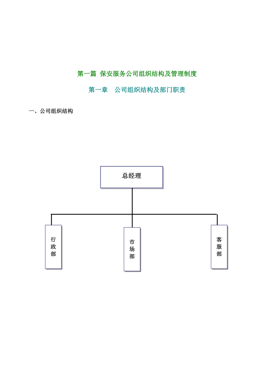 保安公司组织架构、岗位制度及保安管理制度_第3页