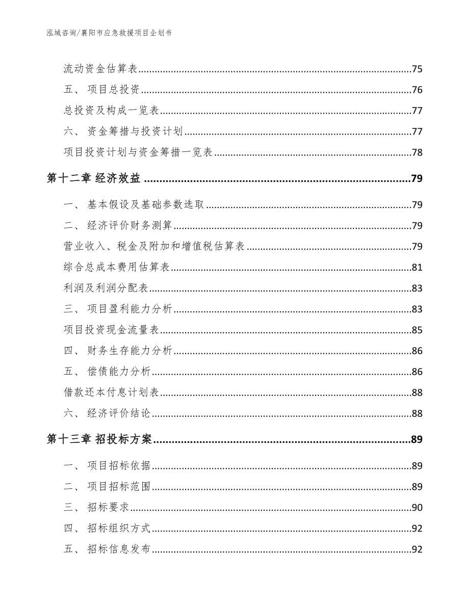 襄阳市应急救援项目企划书（模板参考）_第5页
