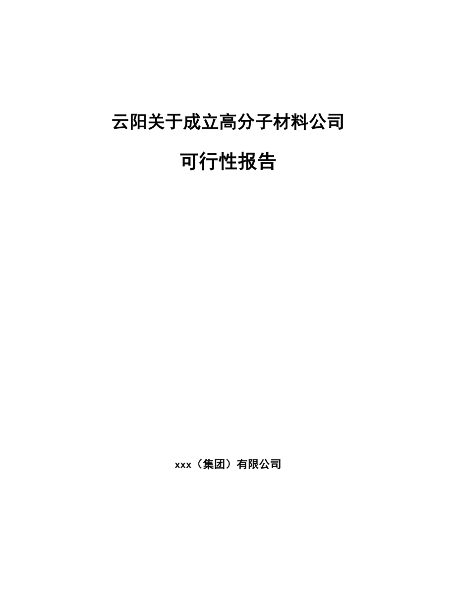 云阳关于成立高分子材料公司可行性报告_第1页