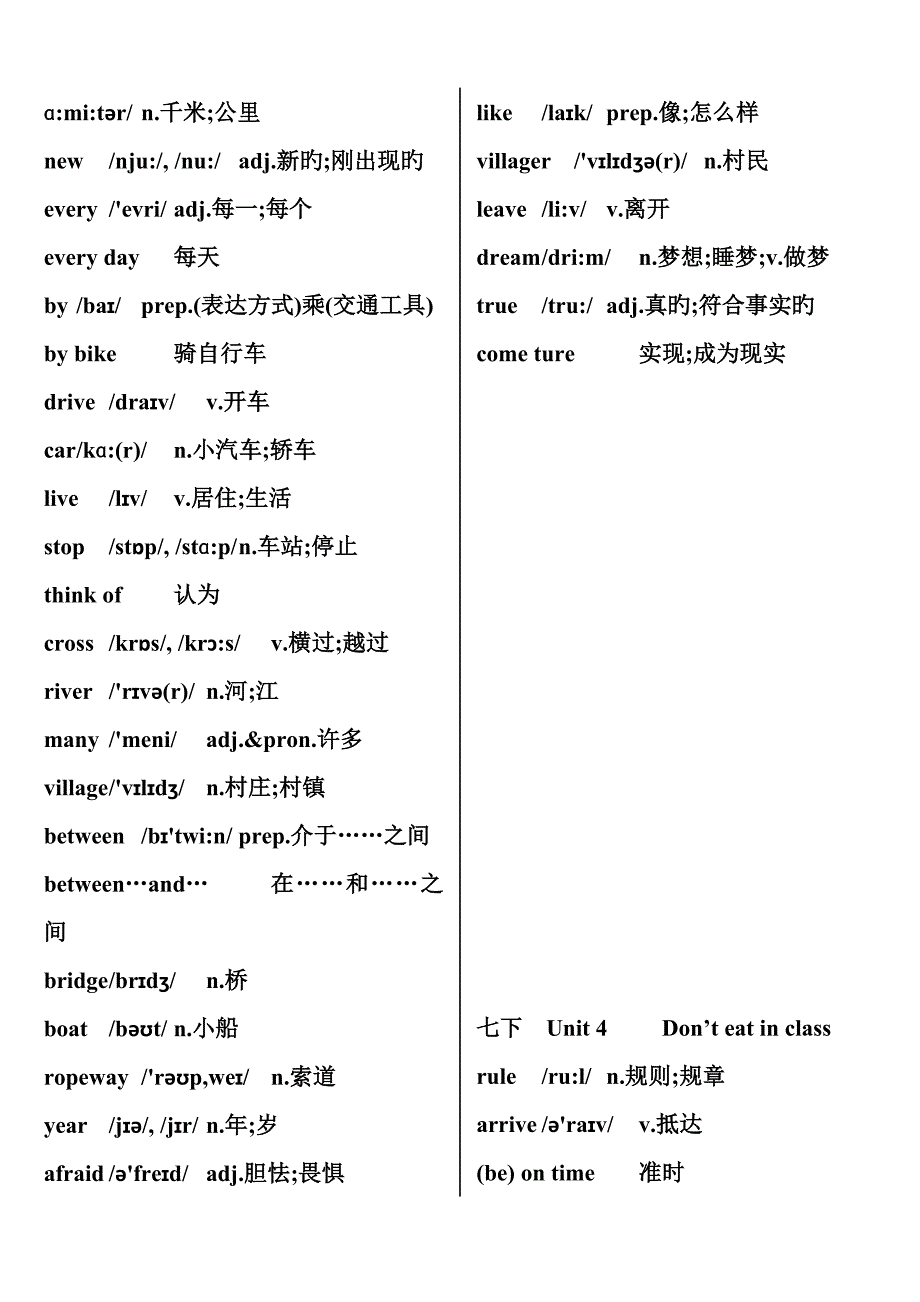 2023年新人教版七年级下册英语全册单词表含音标和释义_第4页