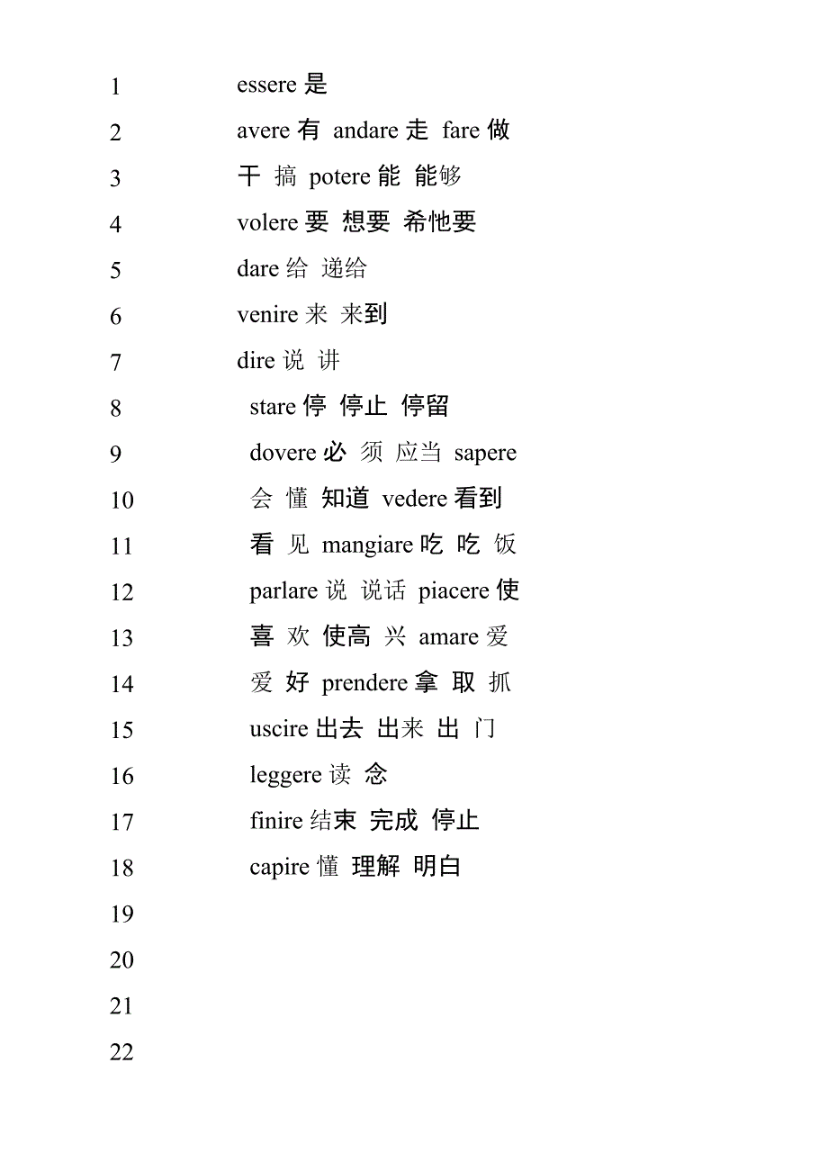 意大利语-常用动词_第1页