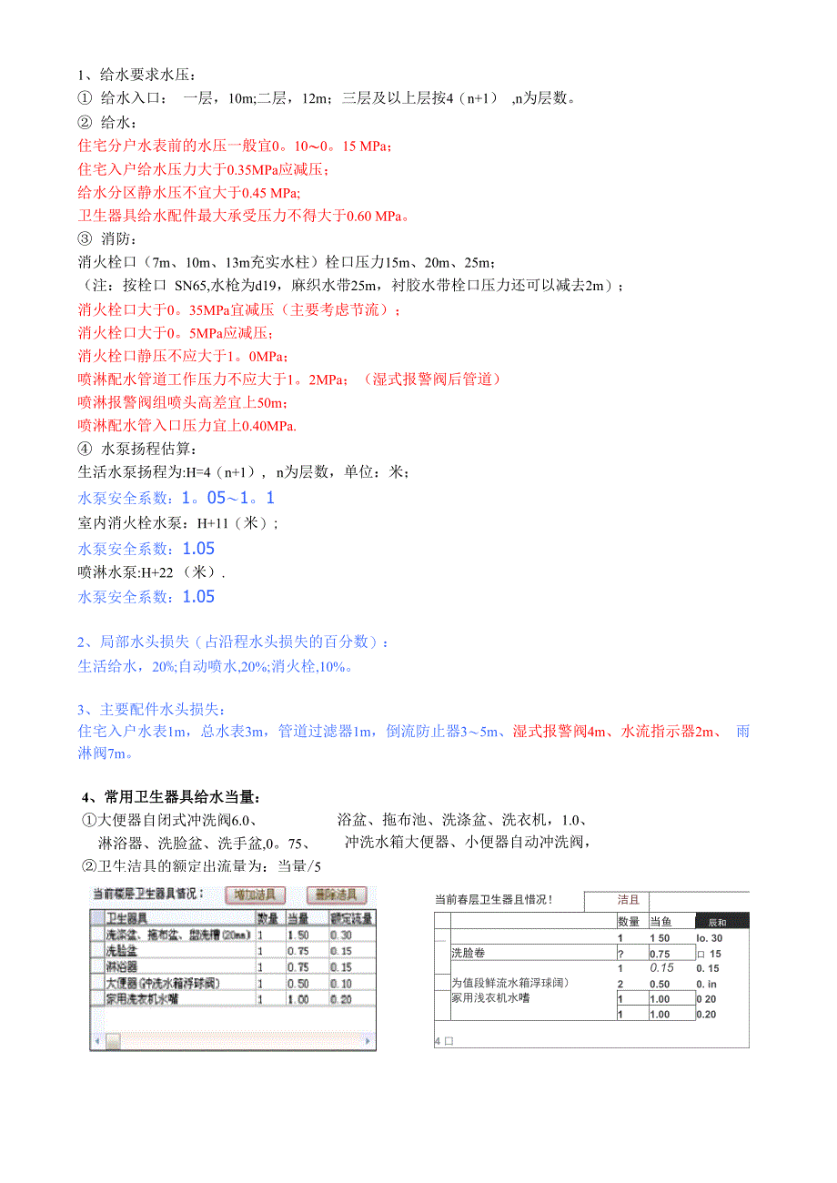 给排水常用参数_第1页