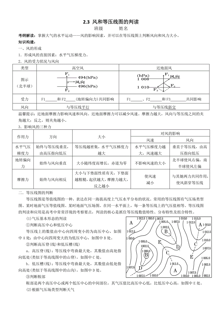 2.3风和等压线图的判读_第1页