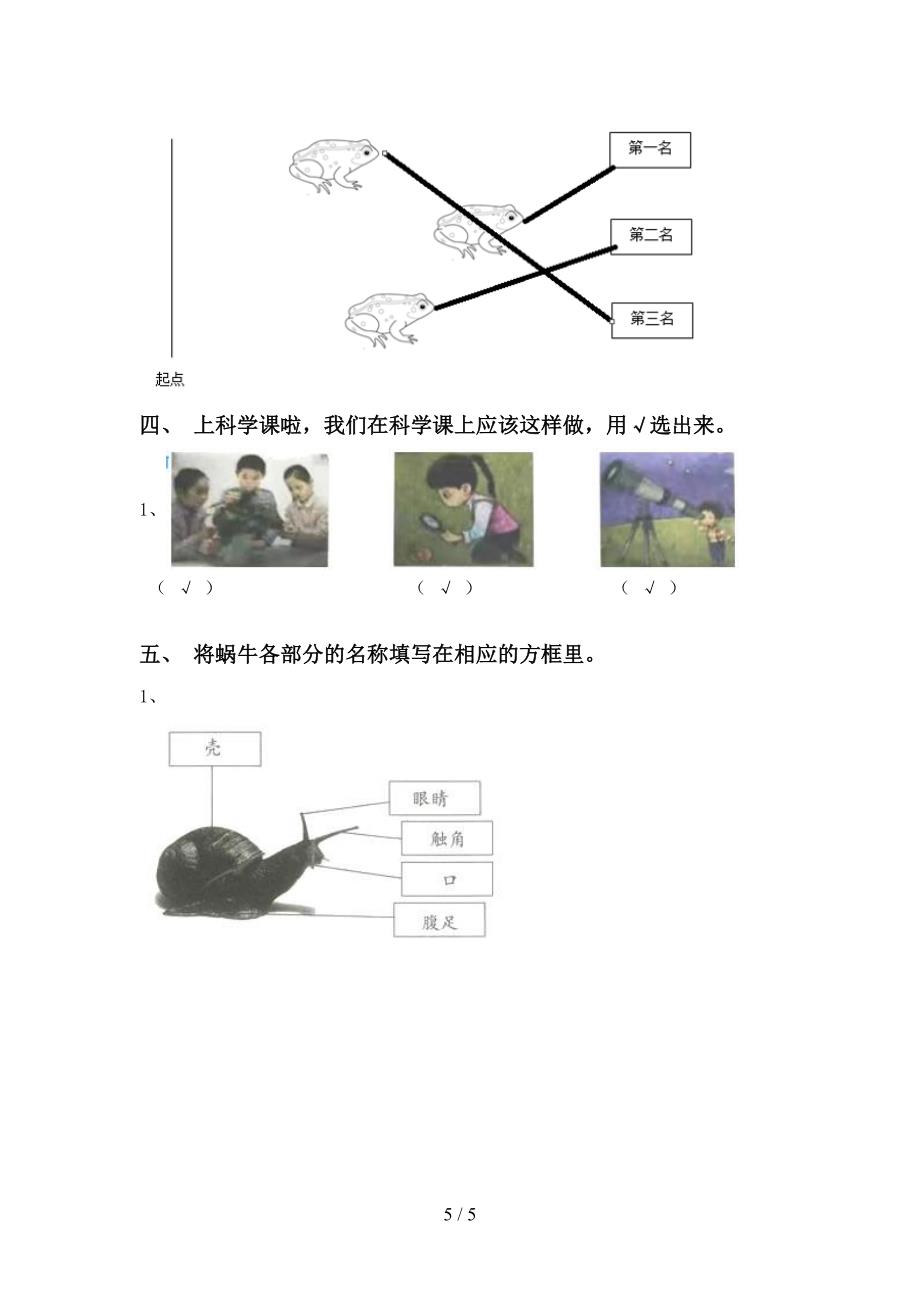 2022年教科版一年级科学(上册)期中试题及答案(必考题).doc_第5页