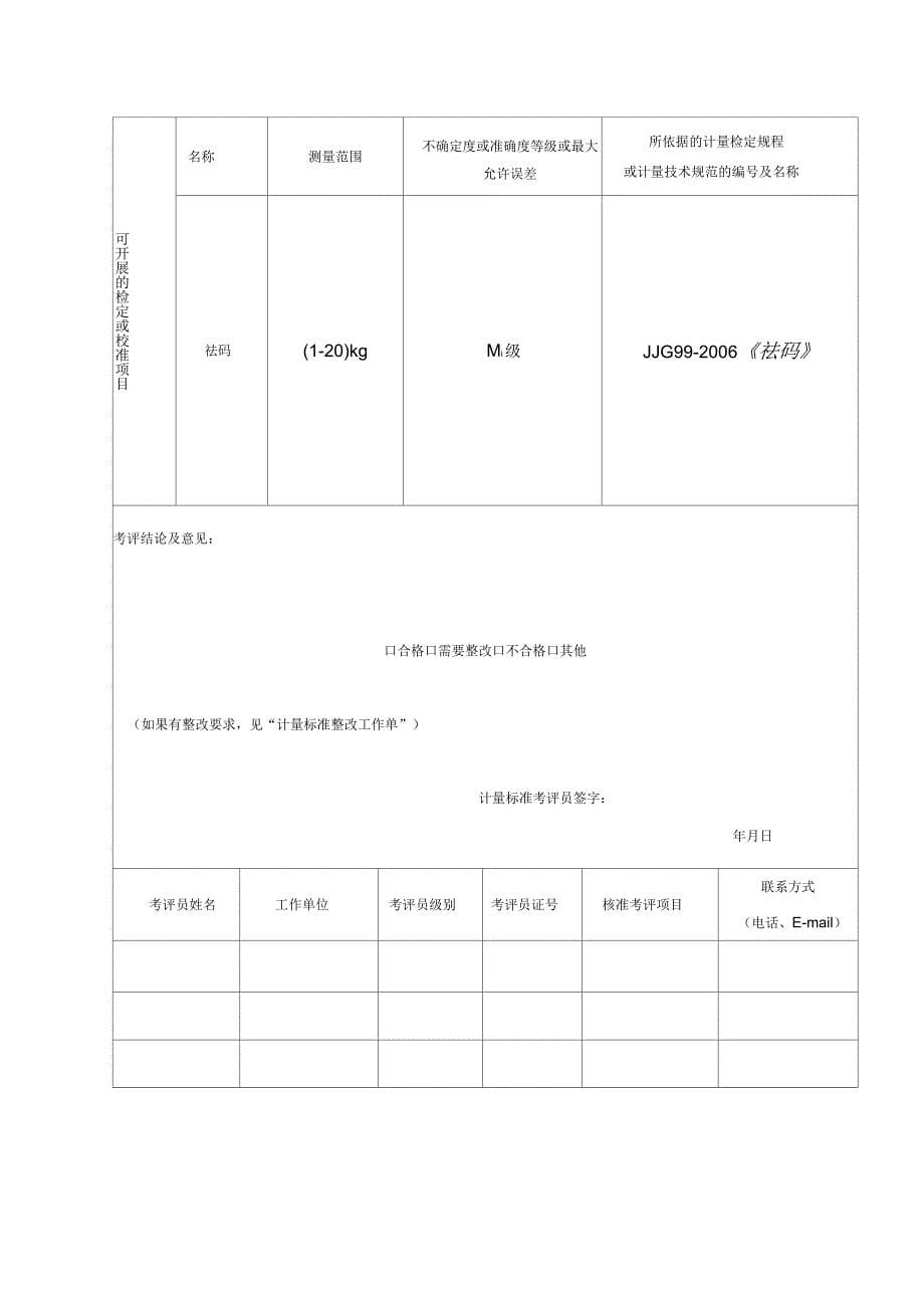 F2等级公斤组砝码标准装置计量标准考核报告_第5页