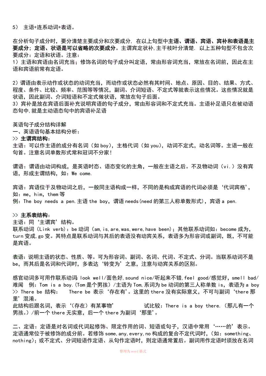 高中英语语法主谓宾定状补表_第2页