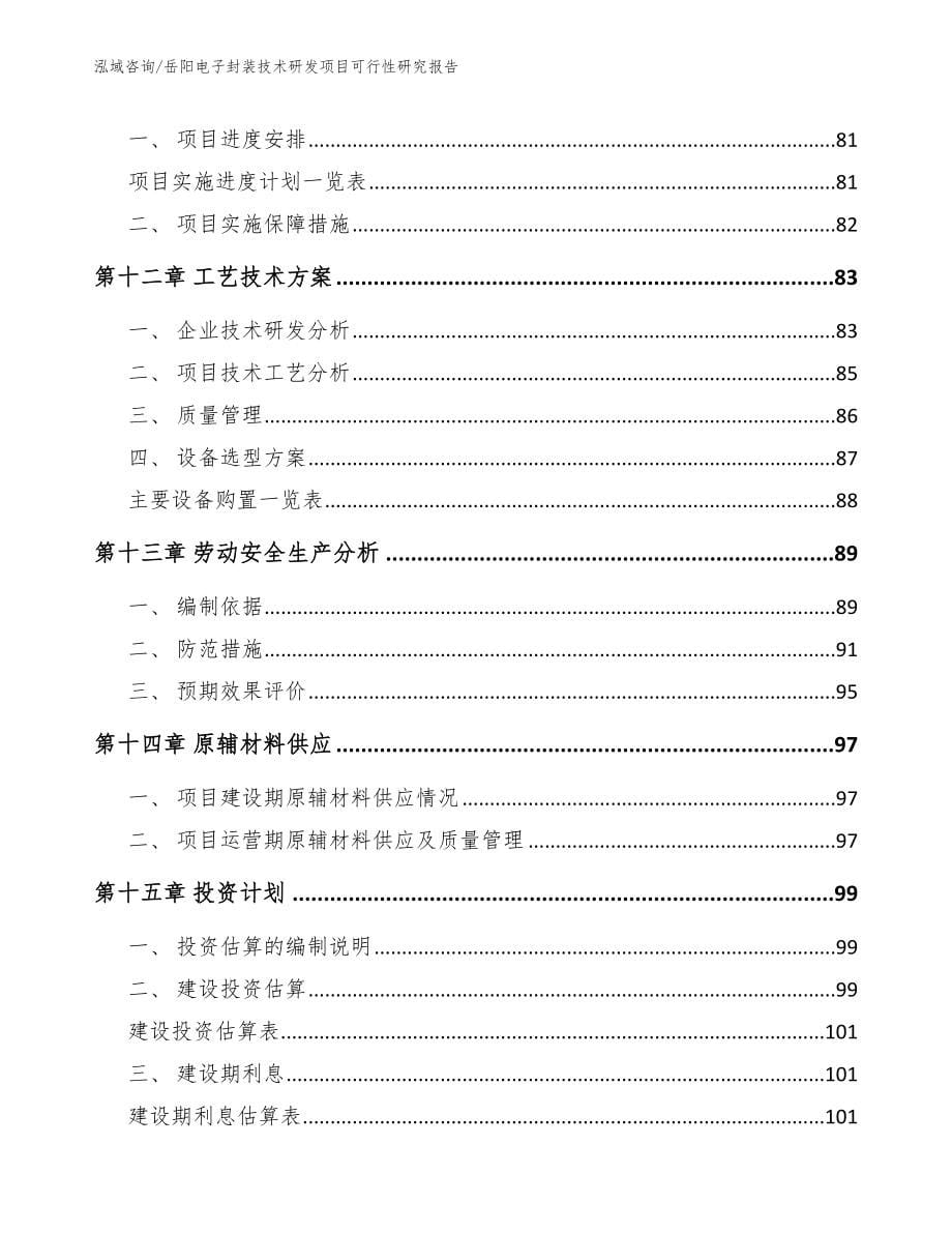 岳阳电子封装技术研发项目可行性研究报告_模板范本_第5页