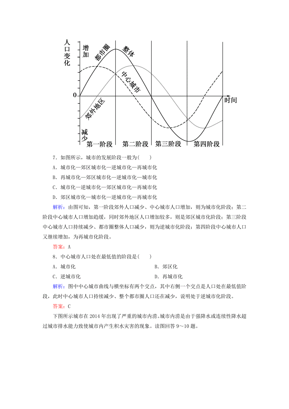 高考地理一轮复习专题19城市化及其影响限时规范训练含答案_第4页