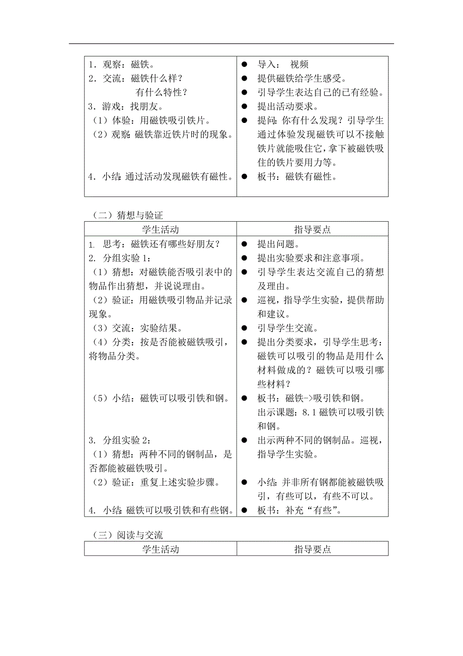 二年级上册自然：磁铁教案-磁铁可以吸引铁和钢_第4页