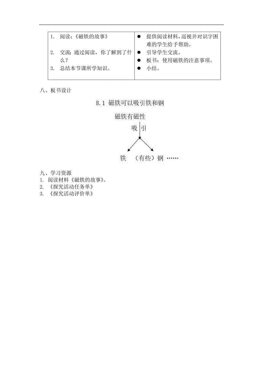 二年级上册自然：磁铁教案-磁铁可以吸引铁和钢_第5页