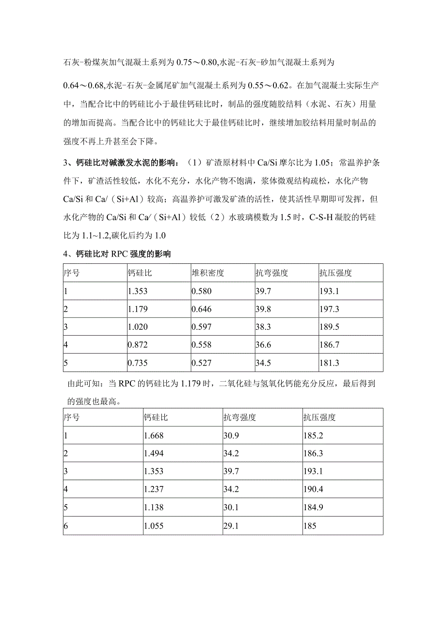 钙硅比对水化硅酸钙的影响_第3页