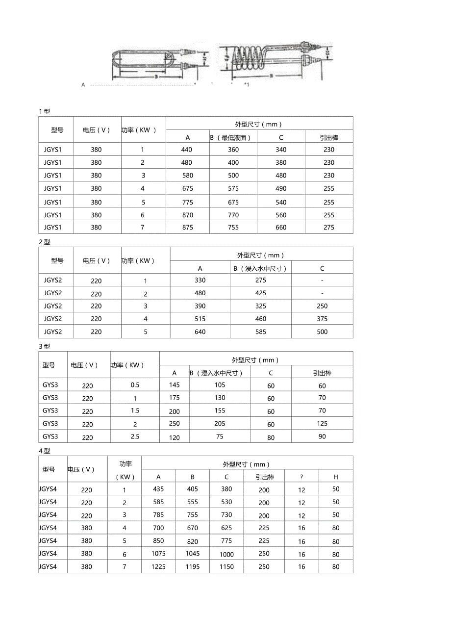 加热管选型样本_第5页