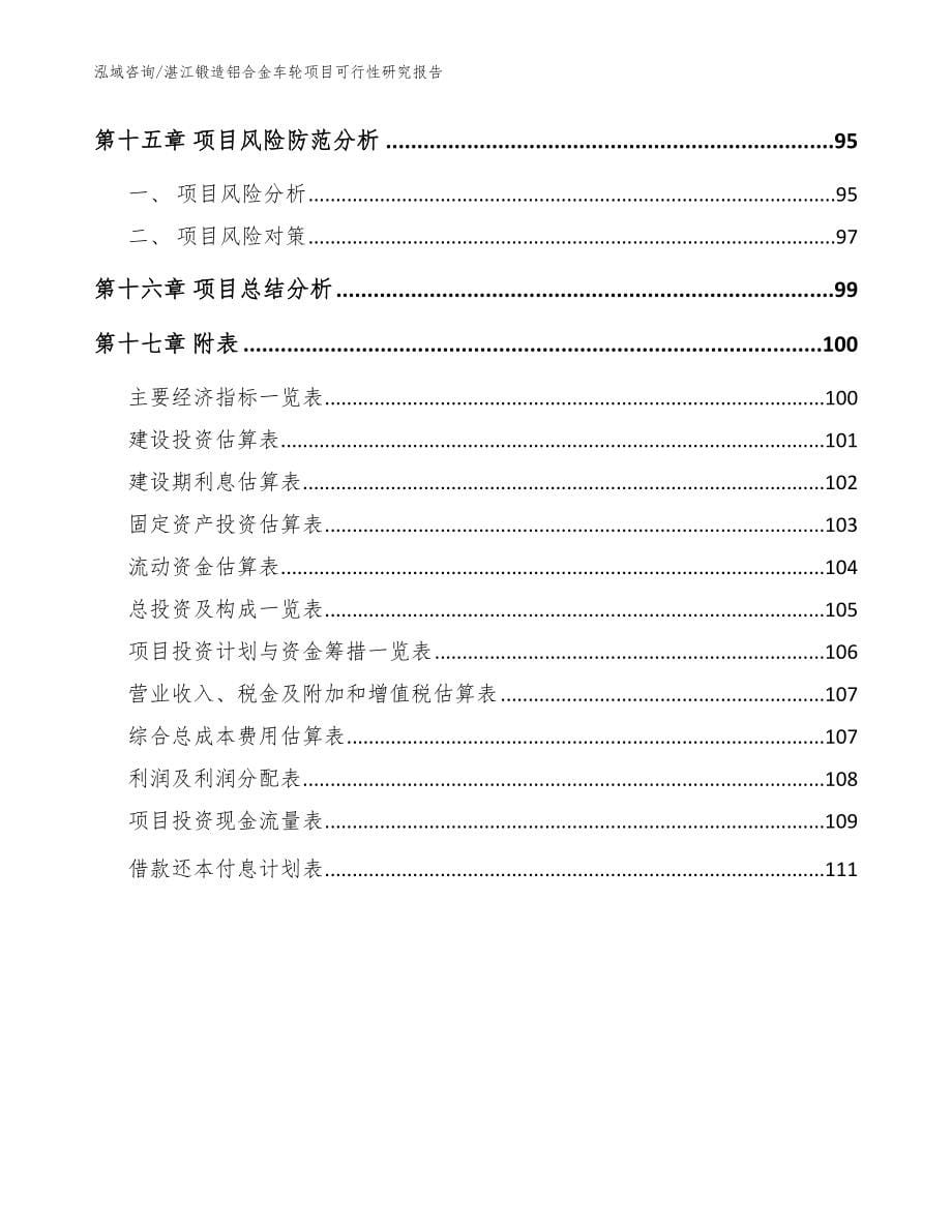 湛江锻造铝合金车轮项目可行性研究报告_第5页