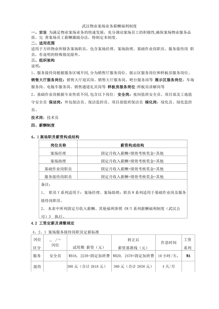 万科物业案场业务薪酬福利制度_第1页