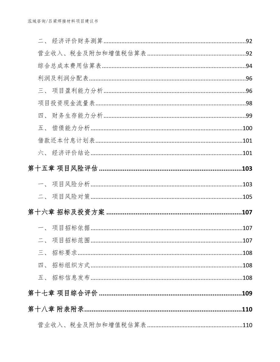 吕梁焊接材料项目建议书（模板范本）_第5页