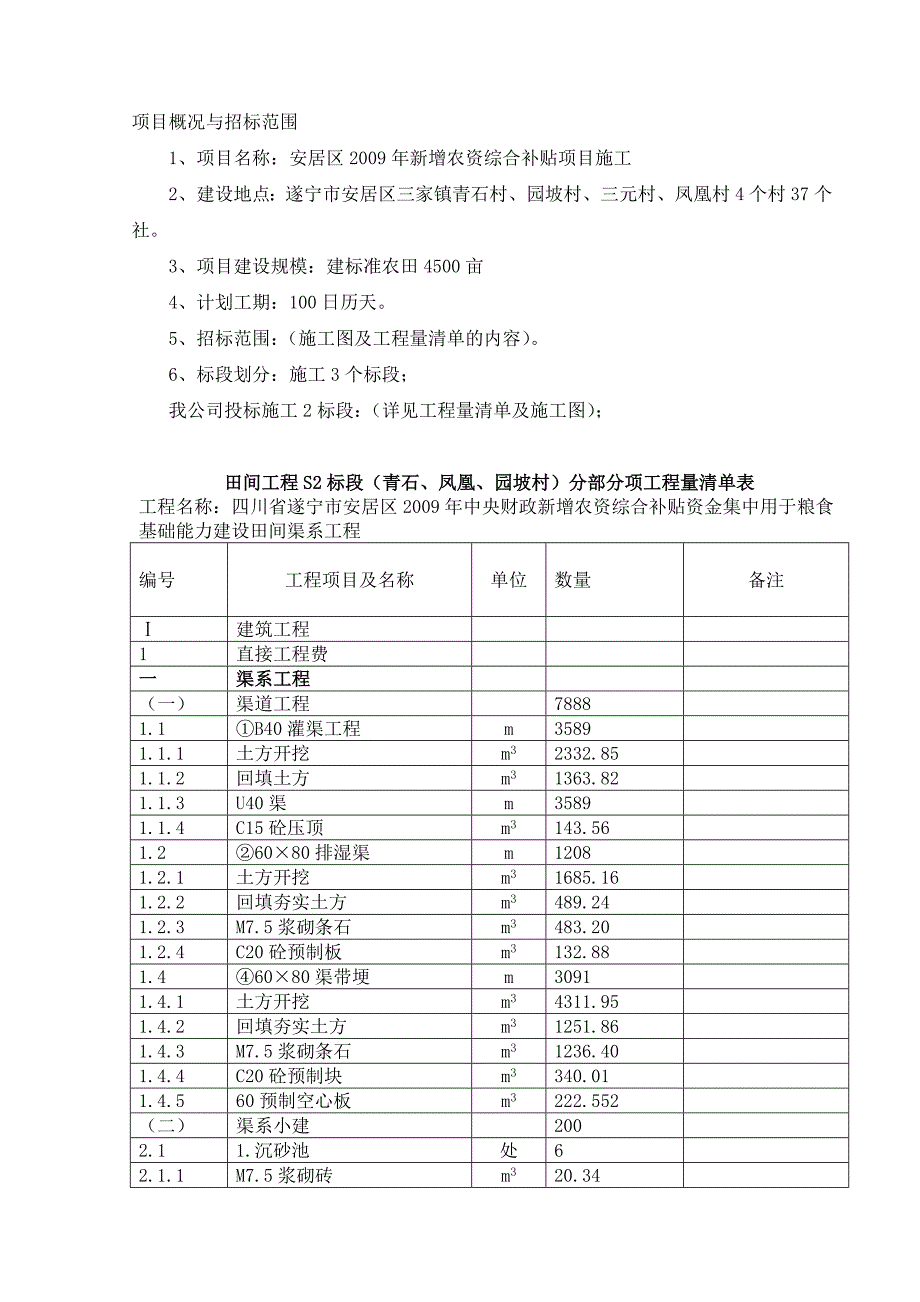 安居区新增农资综合补贴项目施工2标段施工组织设计_第3页