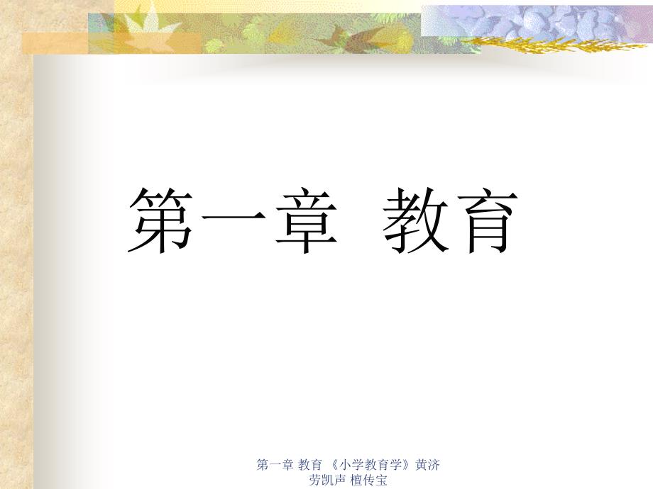 教育 《小学教育学》课件_第1页
