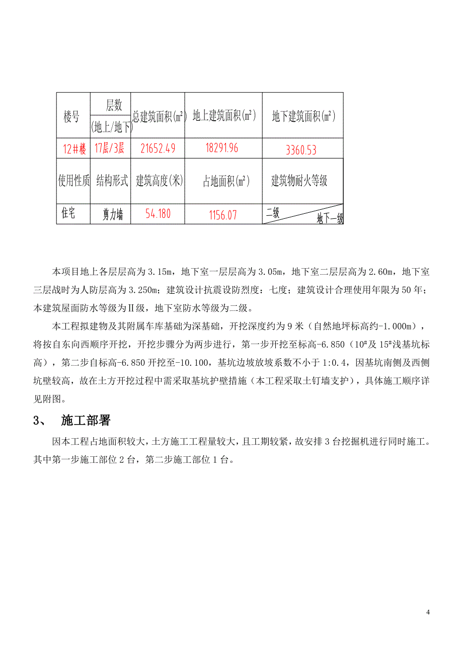 河北某旧村改造项目基坑土方开挖施工方案(土钉墙支护、附计算书)_第4页