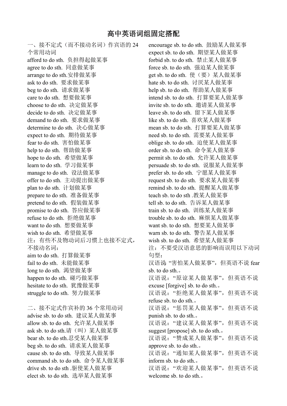 高中英语词组固定搭配.doc_第1页