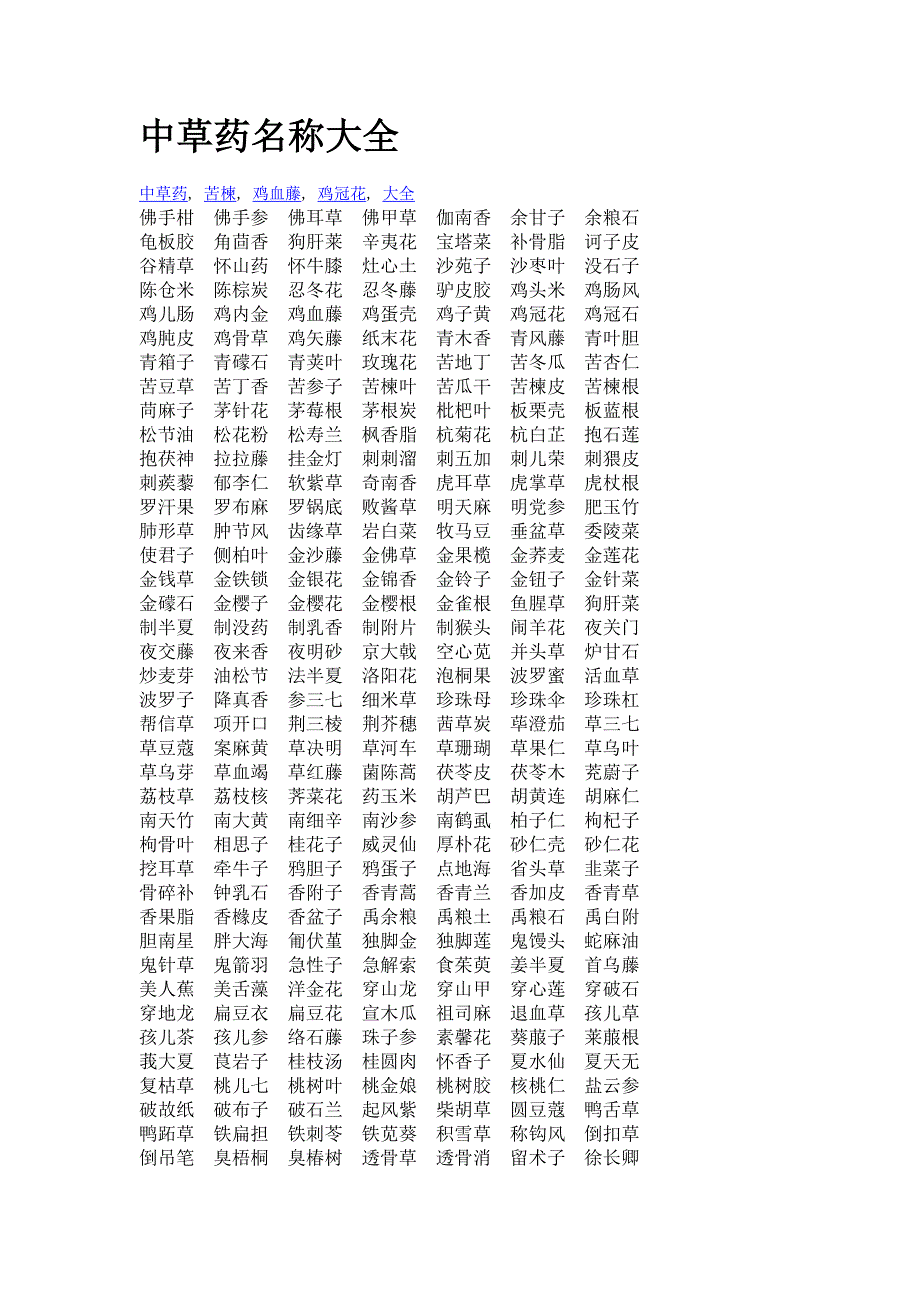 中草药名称大全.doc_第1页