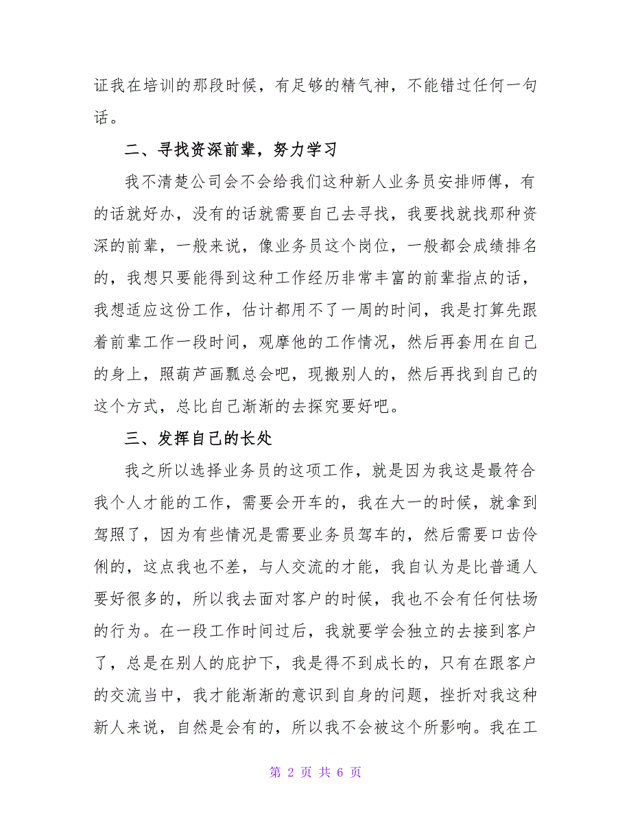 2022业务员工作计划优秀模板热门三篇_第2页