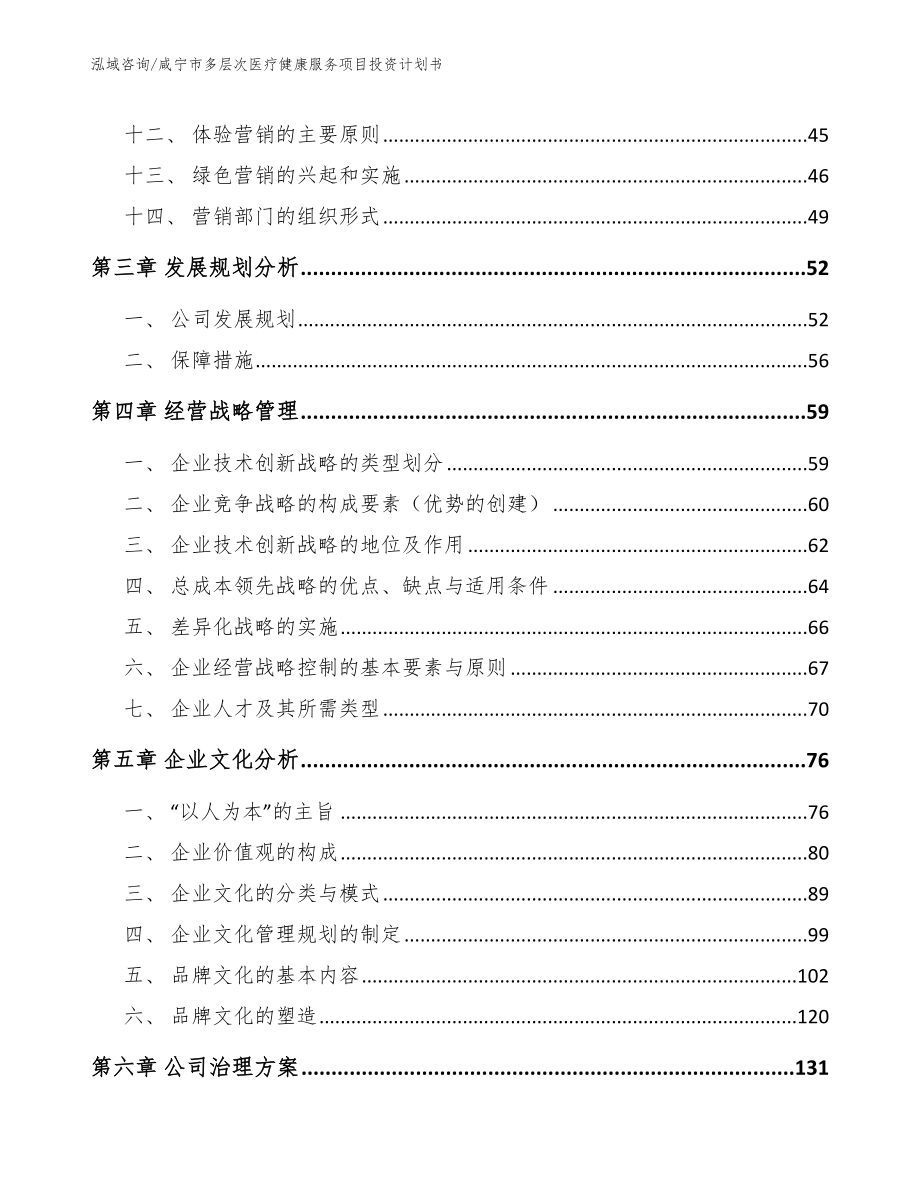 咸宁市多层次医疗健康服务项目投资计划书模板范文_第3页