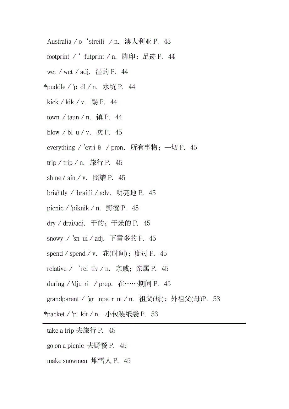 七年级上册英语词汇表_外语学习-英语四六级_第5页