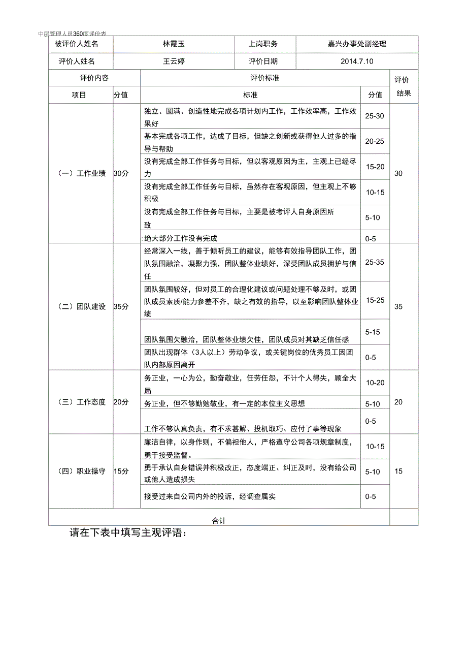 中层管理人员360度评价表_第1页