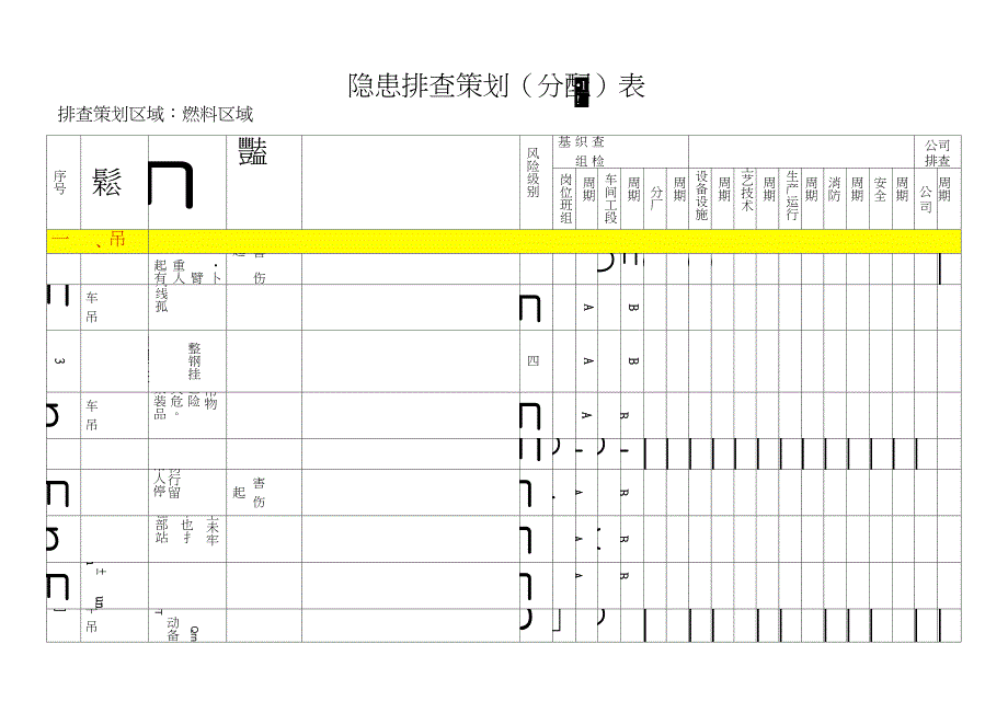 燃料输煤系统隐患排查策划(分配)表(01)概论_第2页