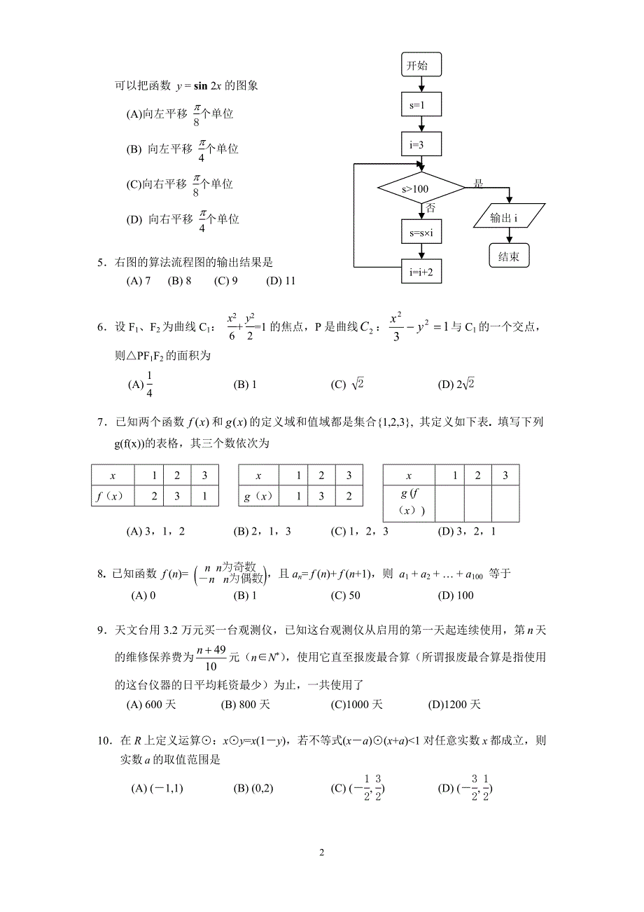 华附,广雅,省实,深中四校联考2009届高三上学期期末考试文数.doc_第2页