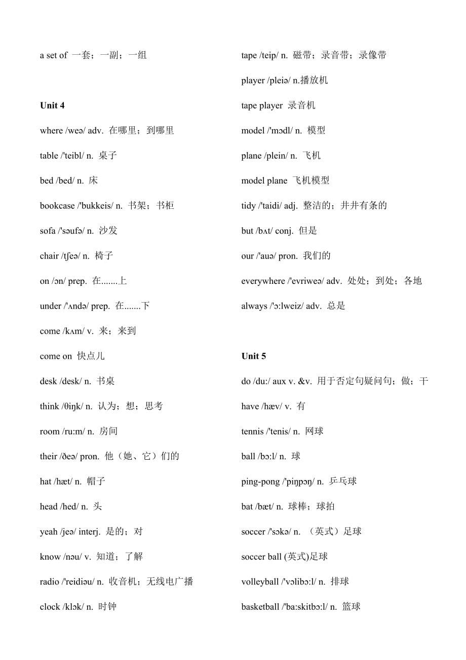 人教版初中英语单词全册(直接打印).docx_第5页