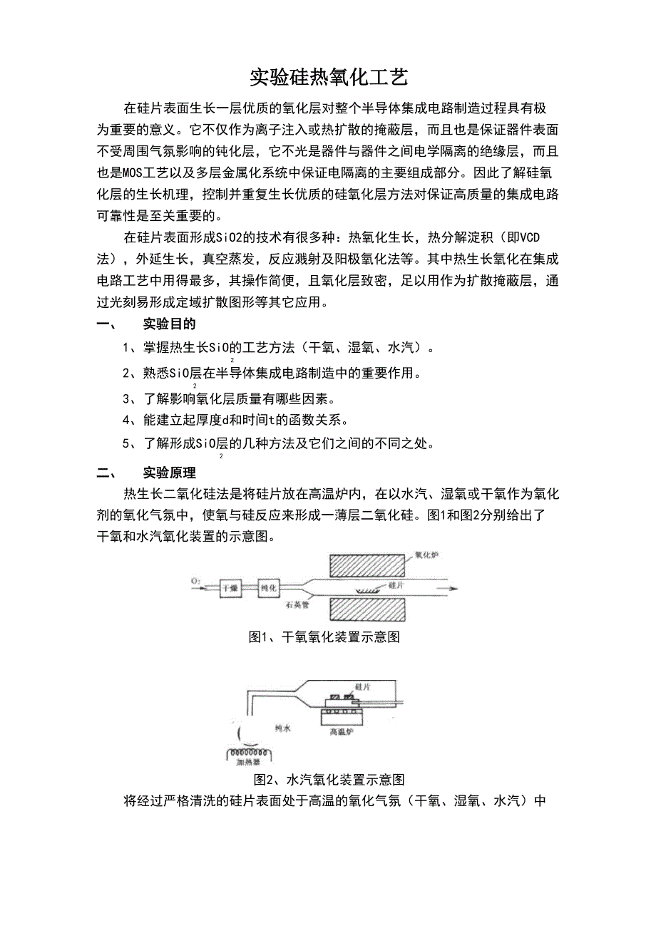 实验硅热氧化工艺_第1页