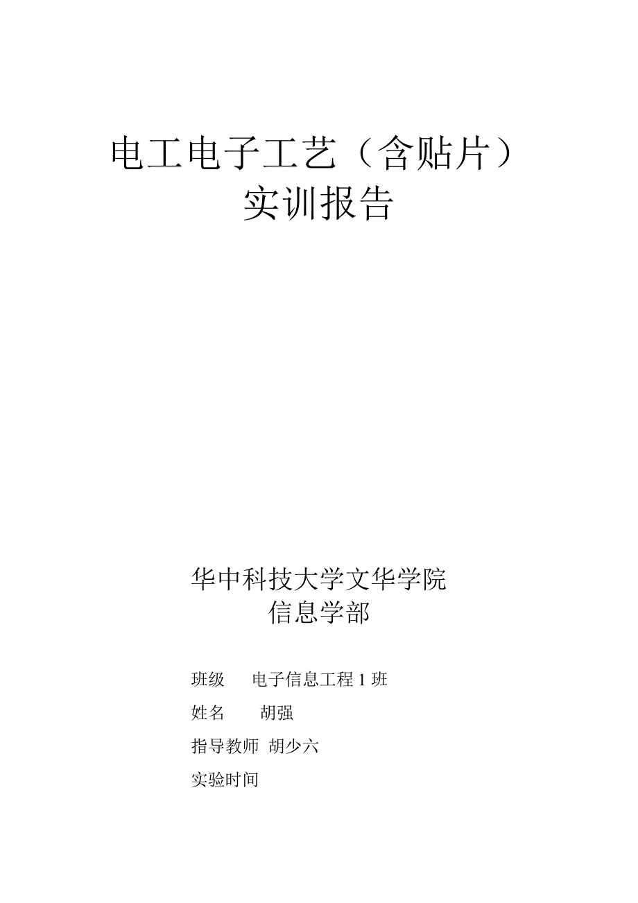 电工电子工艺报告模板_第1页