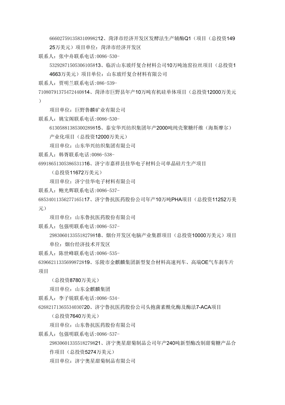 2011鲁港合作洽谈会重点推介项目_第2页