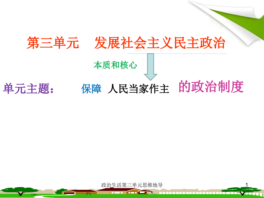 政治生活第三单元思维地导课件_第1页