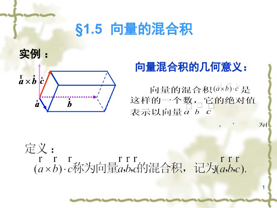 向量的混合积课堂PPT_第1页