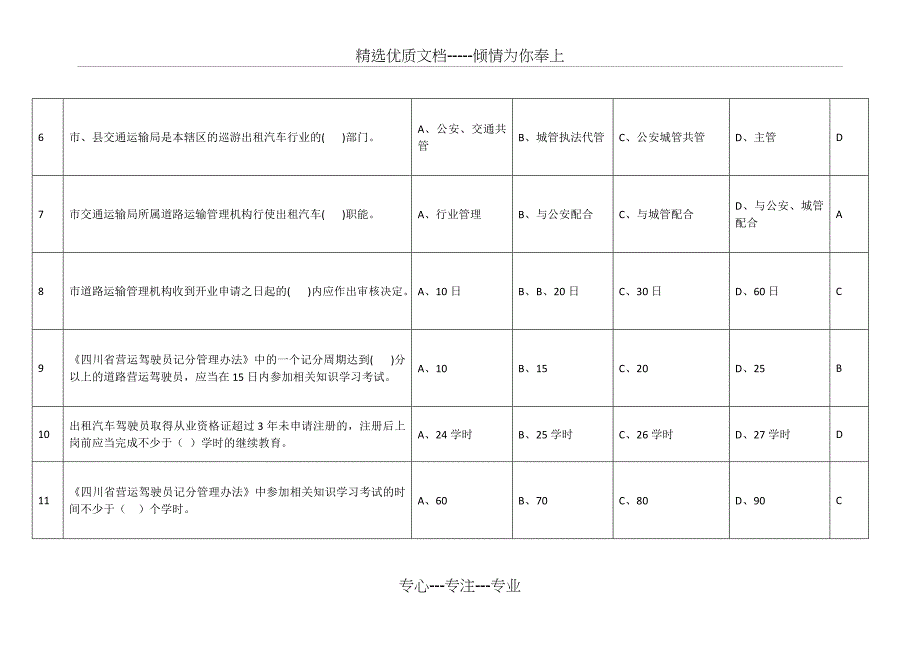 遂宁市巡游出租汽车驾驶员从业资格区域科目考试题库_第2页