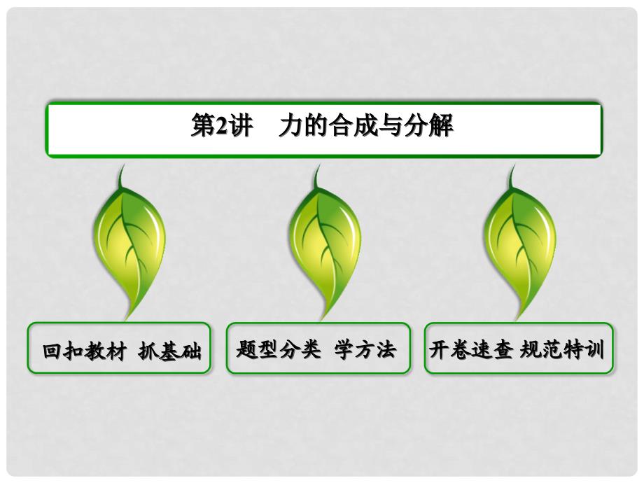 高考物理一轮复习 22力的合成与分解课件_第2页