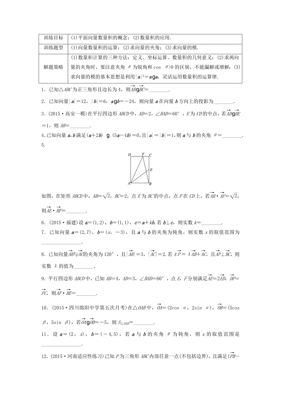 （江苏专用）高考数学 专题5 平面向量 36 平面向量的数量积 文-人教版高三数学试题_第1页